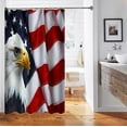thumbnail image 4 of American Flag Shower Curtain, Bald Eagle Hawk Bird Red White Stars and Stripes Fourth of July Independence Day Patriotic Bathroom Decor, Waterproof Fabric Shower Curtain, 72 X 72 Inch, 4 of 5