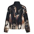 thumbnail image 6 of Jackets for Women Winter Coat Jackets Flannel Stand Collar Jacket(Galloping Horses Art Print,Size:S-4XL), 6 of 7
