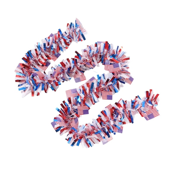 Fourth of July Decorations Patriotic Ribbon 6.56 Ft 1 Pc Red White and Blue Party Supply Decorations for Backyard Porch