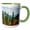 Green/White, variant on 3drose, Alaska, Denali National Park. Fall Landscape of Pines and Mountains., 15oz Mug