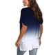 thumbnail image 5 of ICHUANYI Clearance Women's Fashion Printing Casual Gradient V-neck Short Sleeve Loose T-shirt Tops(Navy, M) ICHUANYI WER2023080807430, 5 of 7