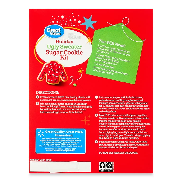 Ugly sweater top cookie kit walmart