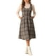 thumbnail image 1 of Vestido vintage de cuadros sin mangas de cintura alta A-Line midi de INSPIRE CHIC, 1 of 6