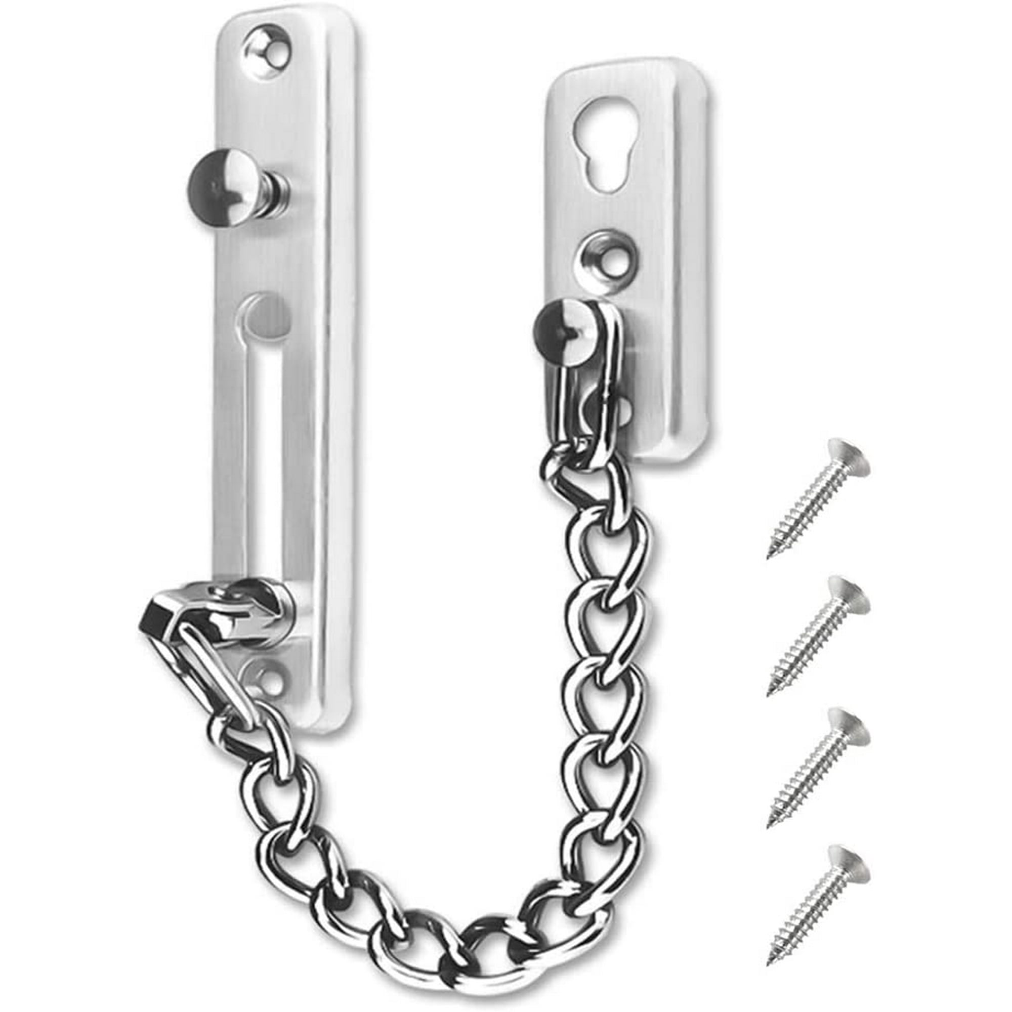 Anti Theft Lock Security Chain Door Guard Reinforced Solid Latch Guard Clasp for Swing in Doors Heavy Duty Chain Door Lock for Home Bedroom Hotel