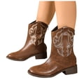 thumbnail image 6 of UngA Cowboy Boots for Women Pointy Toe Women's Western Boots Cowgirl Boots Mid Calf Boots Brown,Size 7.5, 6 of 7