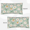 thumbnail image 7 of King Pillow Cases Standard Size - Daisies Flowers Light Green Soft Envelope Closure Microfiber Block Print Pillow Cover, Wrinkle Stain Resistant Travel Pillow Covers Standard Size 20x36in, 7 of 7