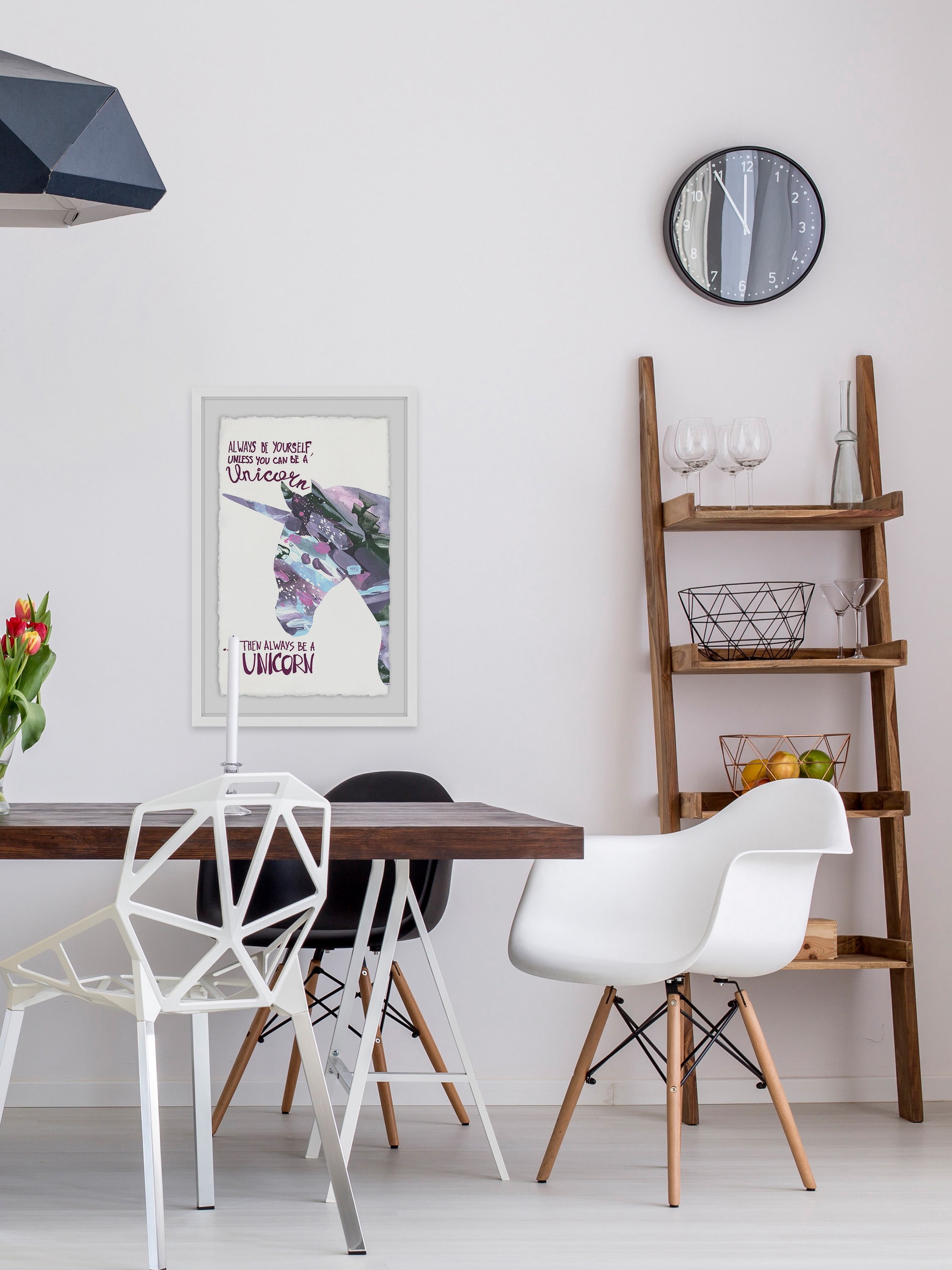 Paint Brush Unicorn Framed Painting Print