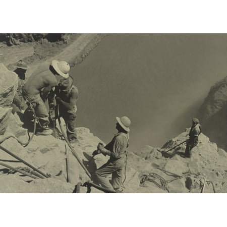 - Workers At Boulder Dam Site In 1934 They Are High Scalers Drilling On Canyon Walls Above The Colorado River History