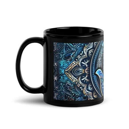 

New Intricate Hamsa Hand Ceramic Mug Coffee Mug 11oz Black Glossy Mug