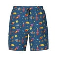 thumbnail image 4 of Lsque Mens Swim Trunks Cosmos Rockets Pattern - Bathing Suit Compression Liner - Beach Swim Shorts Swimwear - (S-3XL) - Stretch Quick Dry -3X-Large, 4 of 9