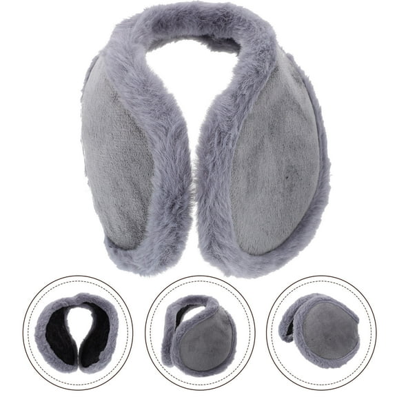 BESTYASH Winter Ear Warmer Grey Plush Ear Covers Lightweight Comfortable Earmuffs for Home