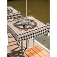 thumbnail image 2 of Outdoor Tablecloths with Umbrella Hole & Zipper, Western Texas Star Vintage 60x60 Inch Square Tablecloths, Rustic Wreath Black Beige Plaid Waterproof Table Cloth, Patio/Pool/Picnic Table Covers, 2 of 8