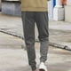 thumbnail image 4 of Pantalones largos de moda para hombre, de color liso, cómodos, informales, con cordón para fitness., 4 of 5