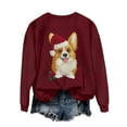 thumbnail image 6 of Antqov Sweatshirt for Women, Crewneck Pullover Christmas Print Oversized Long Sleeve Shirts, Fall Winter Party Fashion Funny Comfy Casual Sweatshirts, 6 of 6