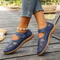 thumbnail image 5 of YLOMAY Womens Sandals Closed Toe Leather Sandals Comfy Soft Sole Ankle Strap Hollow-Out Shoes Slippers Summer Casual Shoes Navy, 5 of 6