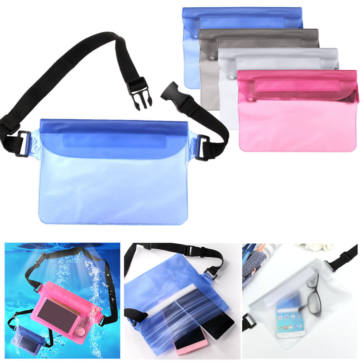 Pouch Bag Waterproof Case With Waist Strap For Beach Swimming Boat Kayakiny.ji 