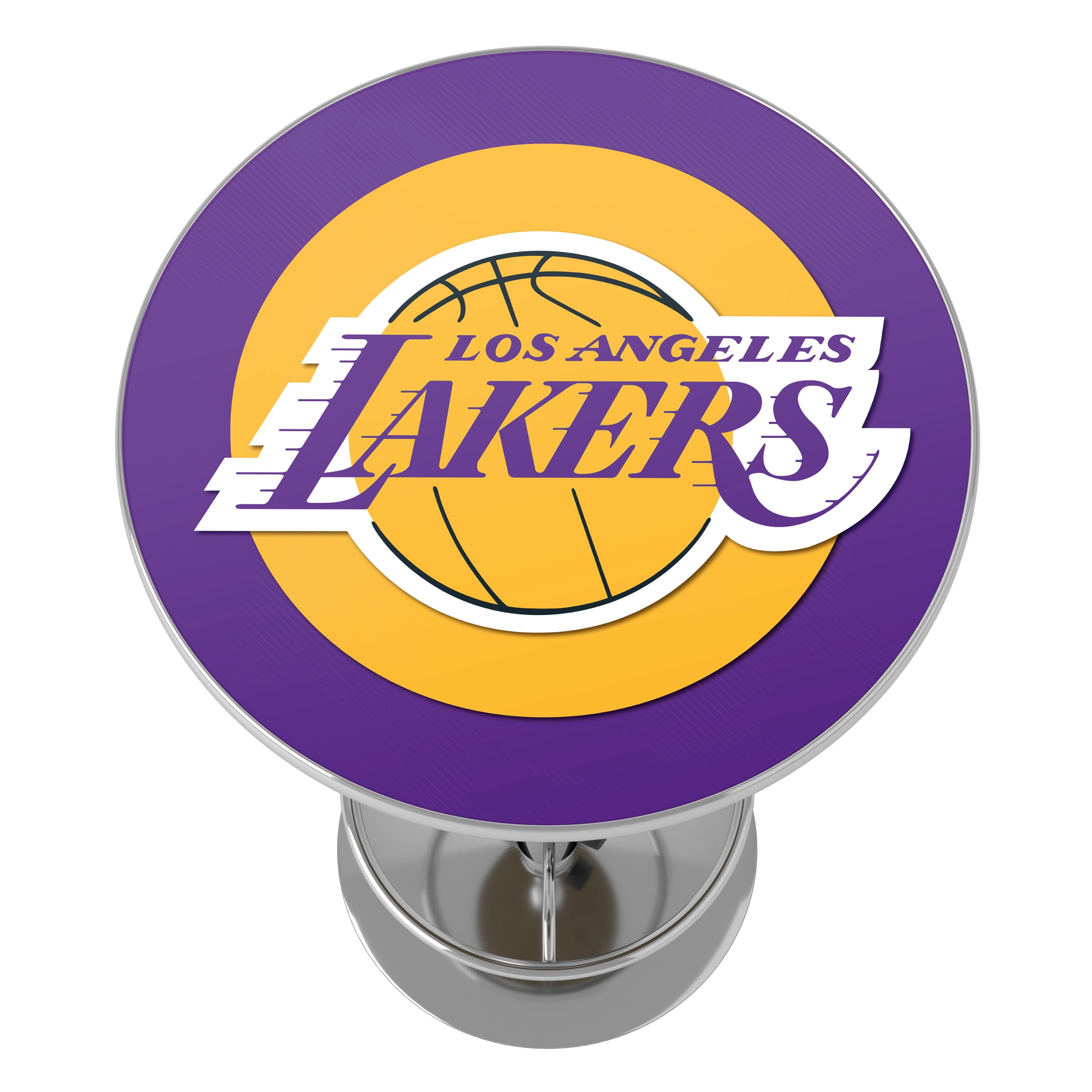Los Angeles Lakers Logo Bar Table with Adjustable Footrest and Acrylic Top