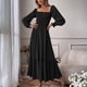 thumbnail image 2 of Vestidos Para Mujer Casual Maxi Vestidos Moda Manga Larga Pulóver Cuello Cuadrado Manga Larga Volante Cintura Alta Vestido Odeerbi  ODB138993, 2 of 6