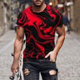 thumbnail image 1 of Qertyioot Homme Été Col Rond Imprimé Casual Manches Courtes Col Rond Top/Shirt Léger Refroidissement Tee, 1 of 5