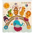 thumbnail image 3 of Ambesonne Birthday Party Shower Curtain, Rainbow Birthday, 69"Wx84"L, Multicolor, 3 of 3
