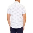 thumbnail image 2 of White Button Up Short Sleeve Dress Shirt, White/Black, Size: XL, Vacay Land, 2 of 2