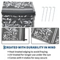 thumbnail image 6 of HIWEAVER Gray/White 9'x 12' Outdoor Rug Garden Decor Geometric Floral Carpet Plastic Straw Waterproof Reversible Patio Area Rug for Balcony Deck Picnic Portable Camping Mat, 6 of 8