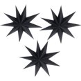 thumbnail image 1 of 3 Pieces 9 Pointed Paper Star Lanterns 12 Inch Hanging Lampshade for LED Light Wedding Birthday Party Decor, Black, 1 of 7