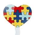 thumbnail image 2 of Autism Awareness Diversity Puzzle Pieces Heart Love Cupcake Picks Toppers Decoration Set of 6, 2 of 6
