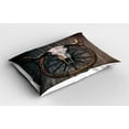 thumbnail image 2 of Ambesonne Wagon Wheel Pillow Sham 2 Pack, Rustic Skulll, 30"x20", White Black Brown, 2 of 3
