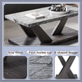 thumbnail image 4 of Signature Design by Ashley Bensonale Contemporary Occasional Table Set with Faux Marble Top and Casters, Set of 3, Gray & Dark Brown, 4 of 6