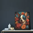 thumbnail image 5 of Sikiie Vintage Colorful Flower French Bulldog Print Canvas Decorative Hanging Painting, Anti-shrinkage Hanging Frame, Suitable for Home, Office Wall Decorations, 5 of 6