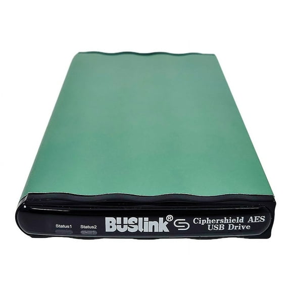BUSlink 2TB SSD USB 3.2 Gen 2/eSATA CipherShield FIPS 140-2 HIPAA 256-bit AES Hardware Encrypted Disk-On-The-Go External Slim Portable Drive