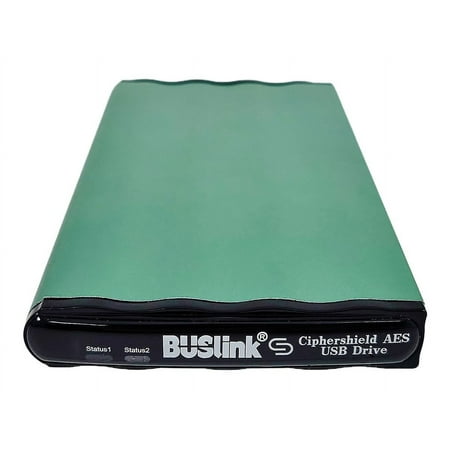 BUSlink 2TB SSD USB 3.2 Gen 2/eSATA CipherShield FIPS 140-2 HIPAA 256-bit AES Hardware Encrypted Disk-On-The-Go External Slim Portable Drive