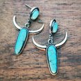 thumbnail image 2 of Vintage Turquoise Geometric Dangle Earrings for Women Boho Fashion Gemstone Ear Hook Blue Drop Earrings Wedding Jewelry Gift, 2 of 2