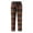 hgg220-Orange, variant on Plaid Pattern Casual Pants for Men, Drawstring Elastic Waistband Comfortable Jogger Bottoms with Side Pocket Trousers