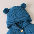 thumbnail image 4 of Sunisery Newborn Baby Girls Boys Knit Cardigan Ear Hooded Sweater, Infant Button-Down Cotton Outwear, 4 of 5
