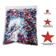 OAVQHLG3B 4th of July Glitter, 30g USA Accessories,Red White Blue Star Confetti Star Glitter for Resin Sparkle Chunky Glitters Sequins for USA Themed America Patriotic Independence Day