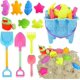 thumbnail image 1 of Bucket and Spade Beach Toy Kids, 12 Pcs Beach Toys Set for Kids Sand Toys Sand Pit Toys with Collapsible Bucket Spade Watering Can Beach Toys for Todd, 1 of 5