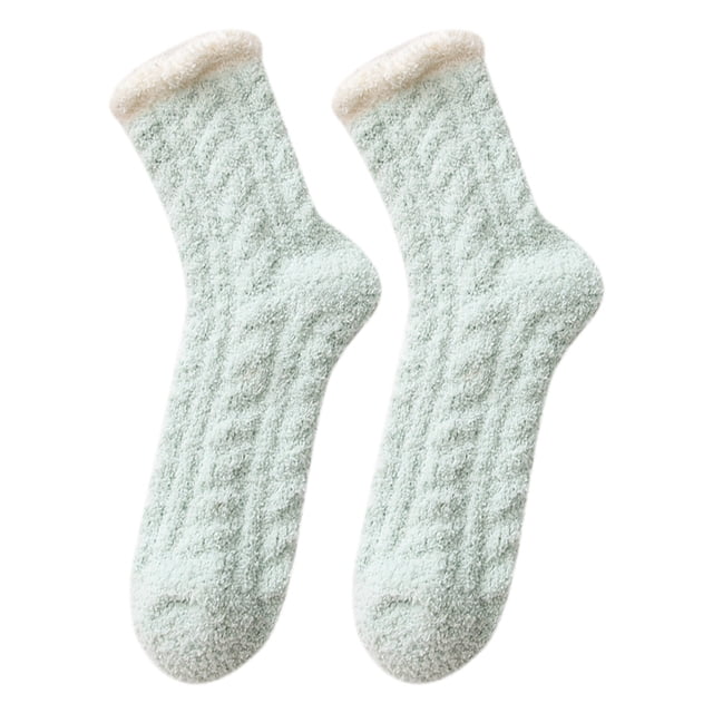 Chaussettes d'Hiver Moelleuses, Chaudes et Duveteuses, Chaussettes Montantes, Chaussettes de Sommeil, Chaussettes Pantoufles pour Femmes