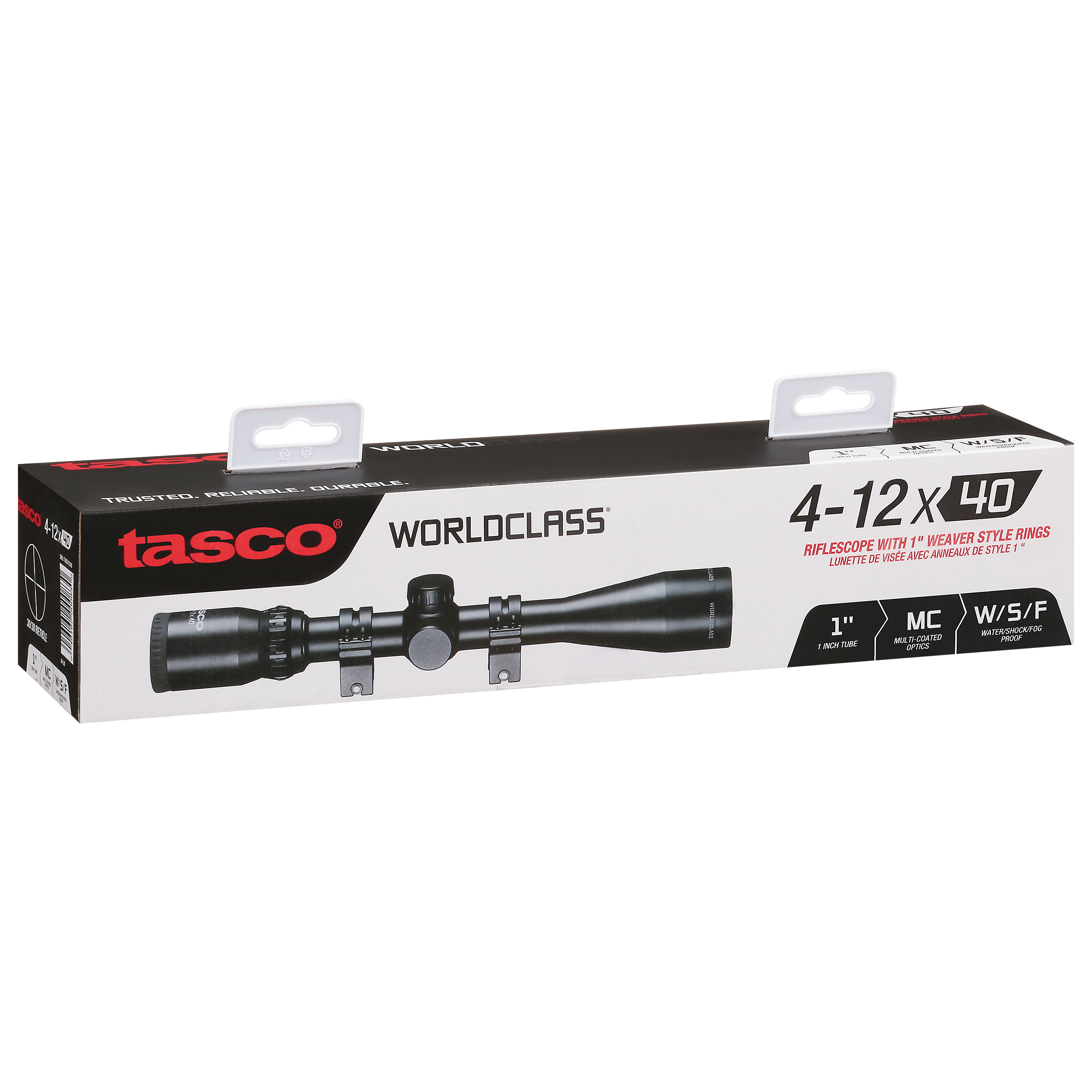 Tasco World Class 4-12x40 Riflescope With Rings Black