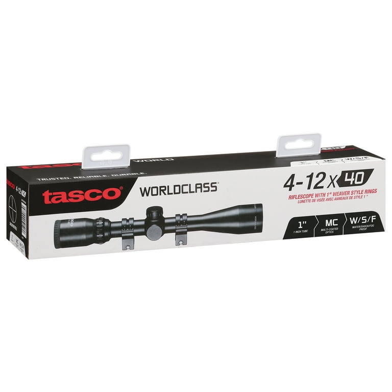 Tasco World Class Riflescope 4-12x40 with Optics & Scope Rings
