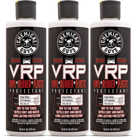 Chemical Guys TVD_107_1603 V.R.P. Vinyl, Rubber and Plastic Non-Greasy Dry-to-The-Touch Long Lasting Super Shine Dressing for Tires, Trim and More, 16 fl oz (3 Pack)
