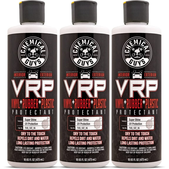 Chemical Guys TVD_107_1603 V.R.P. Vinyl, Rubber and Plastic Non-Greasy Dry-to-The-Touch Long Lasting Super Shine Dressing for Tires, Trim and More, 16 fl oz (3 Pack)