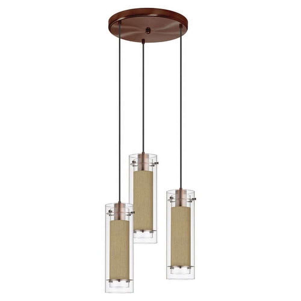 Dainolite 3 Light Round Pendant - Tan Sleeve - Oil Brushed Bronze - image 6 of 6