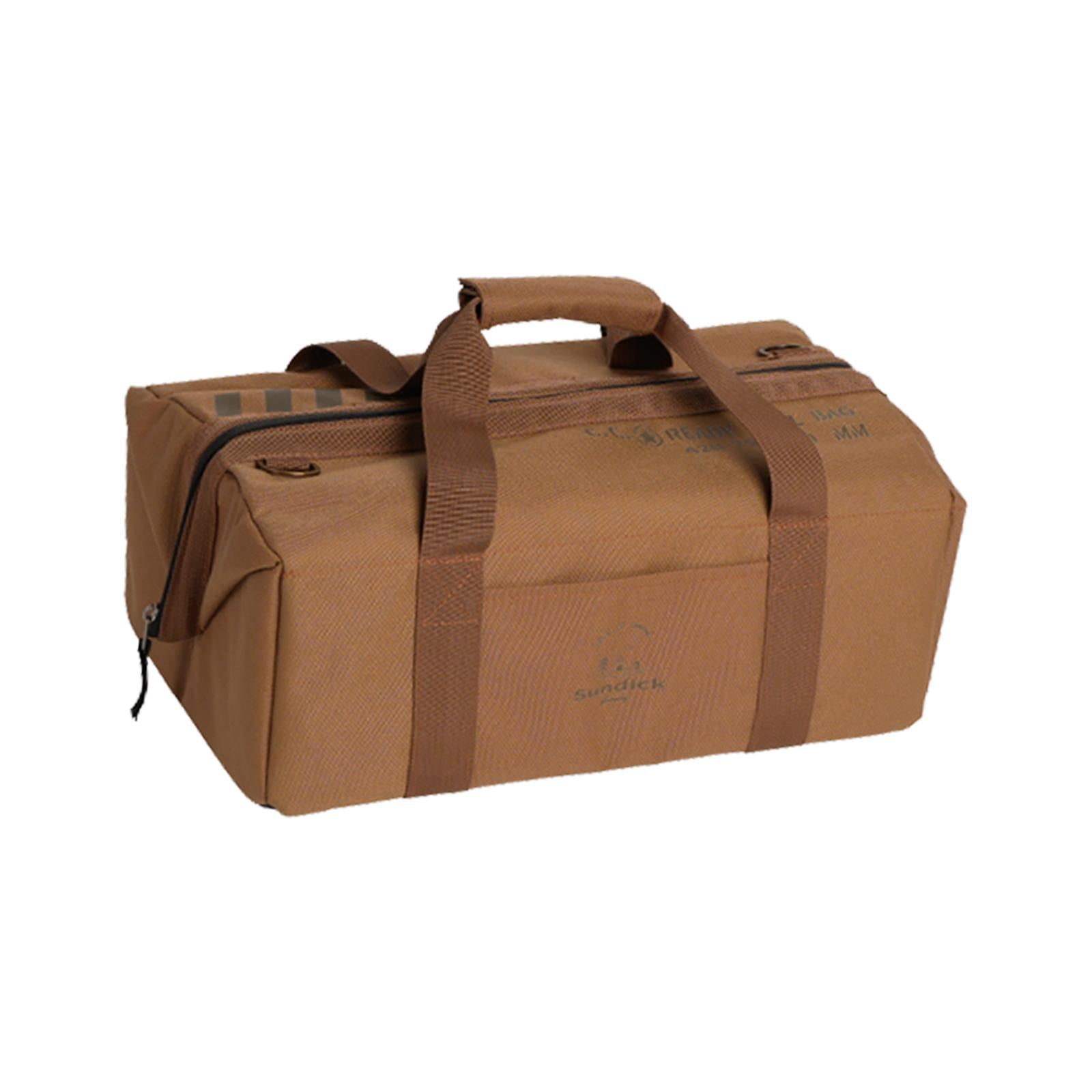 simhoa Camping Storage Bag Tool Bag for Professionals Container Case Tools Storage Bag Handbag for Trunk Outdoor Picnic Garage Travel Sand color
