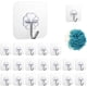 thumbnail image 1 of 40 Ganchos transparentes autoadhesivos resistentes al agua, soporte de carga de 10 kg, gancho adhesivo fuerte de plástico para dormitorio, baño, cocina, puerta, pared, nevera, luz de techo, 1 of 7