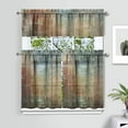 thumbnail image 2 of Gray Abstract Oil Painting Kitchen Curtain Valance 3 Piece Set for Kitchen Curtains and Valance Set Short Curtain Sink Window Decor 36 Inch Small Window Treatment Tier 27.5x36 Length, 2 of 6