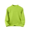 thumbnail image 4 of Girls Turtleneck Long Sleeve Pullover T-Shirt Soft Warm Stretch Kids Basic Turtle Neck Tops for Girls,Fluorescent Green 11-12 Years, 4 of 4
