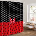 thumbnail image 4 of Cute Cartoon Shower Curtain Black and Red Bow Children Cartoons Kids Shower Curtain Sets Waterproof Polyester Fabric Bathroom Curtains with 12 Hooks, 72 x 72 Inches, 4 of 6