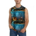 thumbnail image 2 of Lsque Spooky Halloween Print Men's Cotton Blend Sleeveless Muscle Shirts (S-3XL)- Moisture Wicking, Odor Protection, UPF 30+,X-Large, 2 of 8